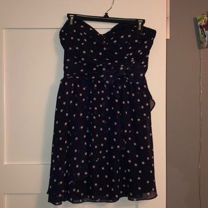 polka dot strapless dress